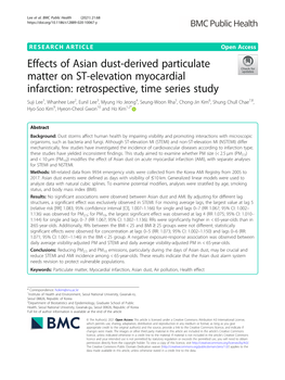 Effects of Asian Dust-Derived Particulate
