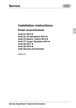 Installation Instructions Service
