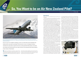So, You Want to Be an Air New Zealand Pilot?