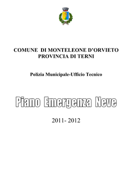 Comune Di Monteleone D'orvieto Provincia Di Terni