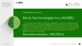 Slack Technologies Inc.(WORK)