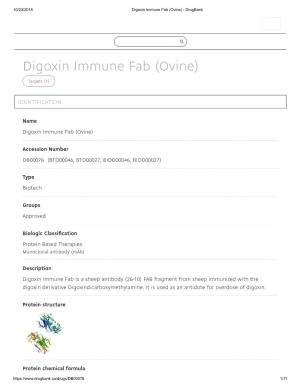 Digoxin Immune Fab (Ovine) - Drugbank