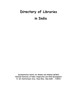 Directory of Libraries in India