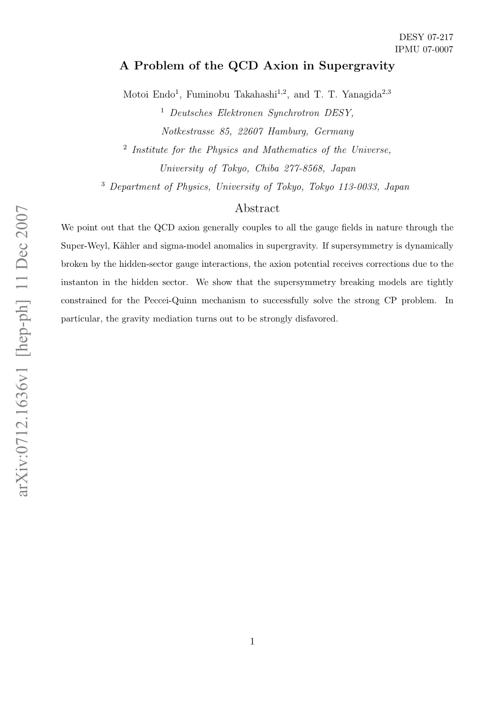 A Problem of the QCD Axion in Supergravity