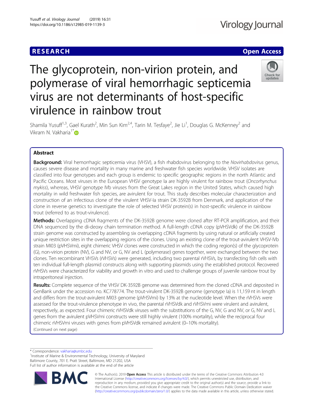 The Glycoprotein, Non-Virion Protein, and Polymerase of Viral