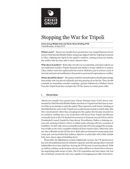 Stopping the War for Tripoli