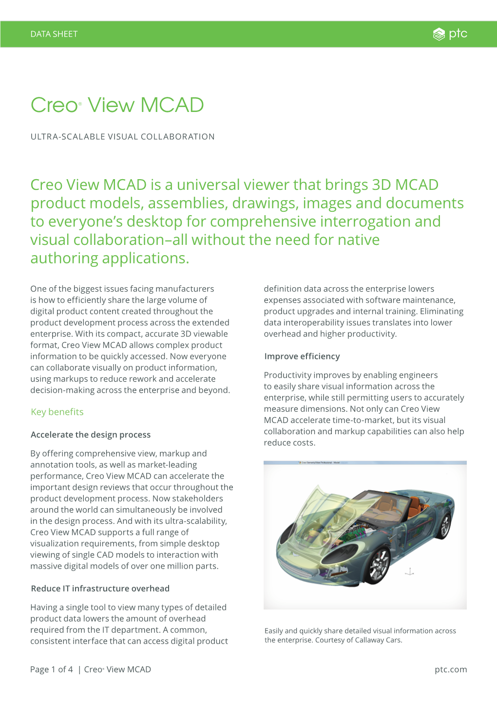 Creo® View MCAD Ptc.Com DATA SHEET