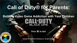Video Game Addiction Presentation