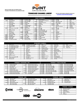 Tennessee Channel Lineup for the Latest News & Updates, Follow Us! Facebook.Com/Pointbroadband