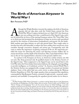 The Birth of American Airpower in World War I