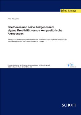 Beethoven Und Seine Zeitgenossen: Eigene Kreativität Versus Kompositorische Anregungen