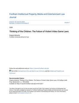 The Failure of Violent Video Game Laws