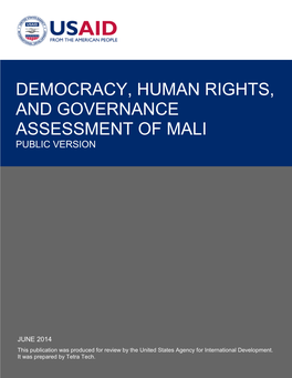 Democracy, Human Rights, and Governance Assessment of Mali Public Version