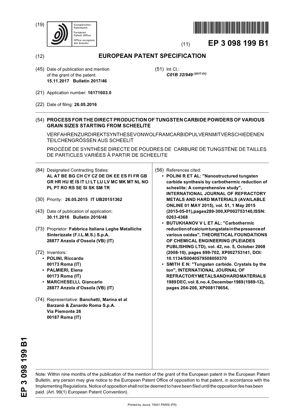 Process for the Direct Production of Tungsten