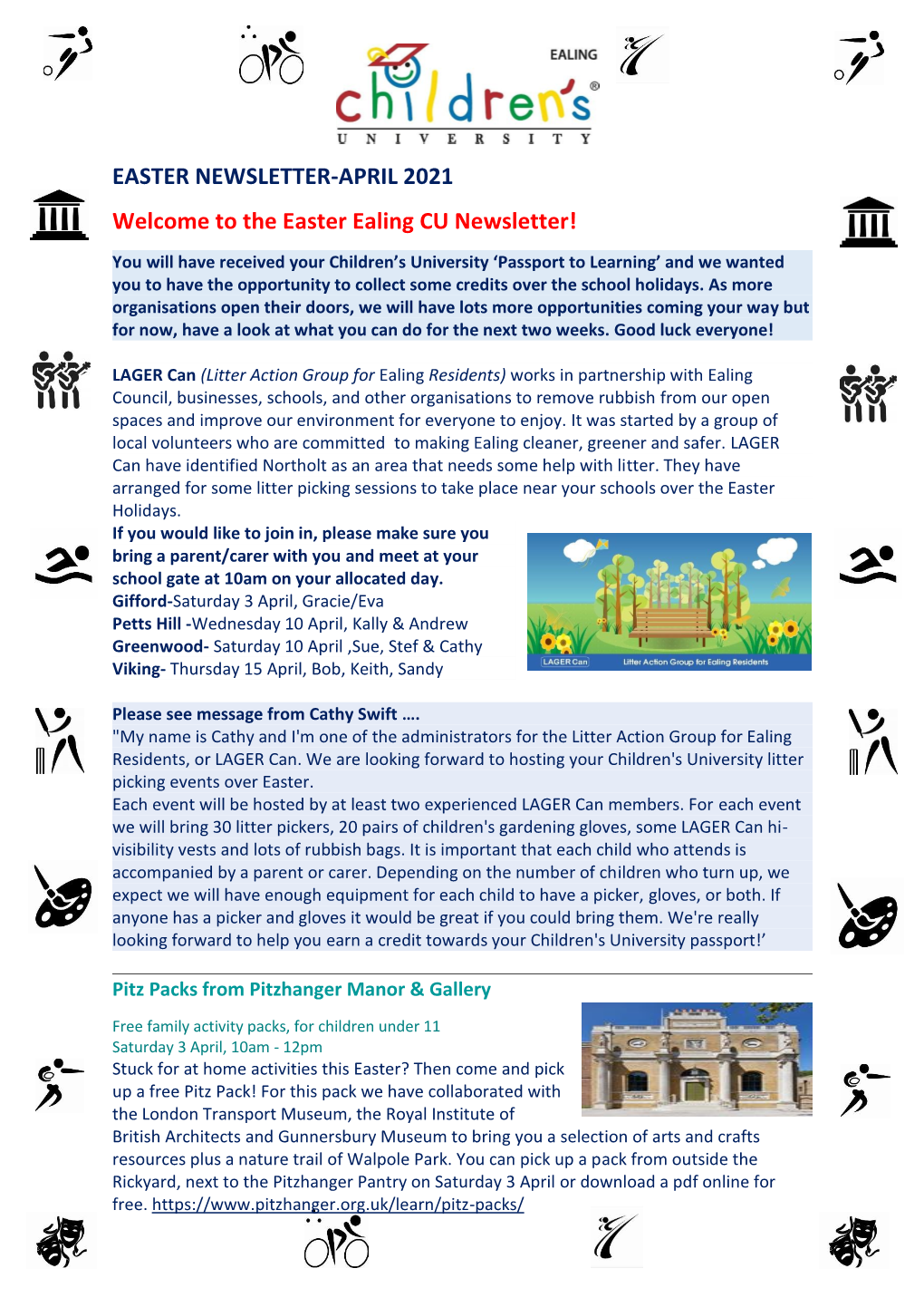 EASTER NEWSLETTER-APRIL 2021 Welcome to the Easter Ealing CU Newsletter!