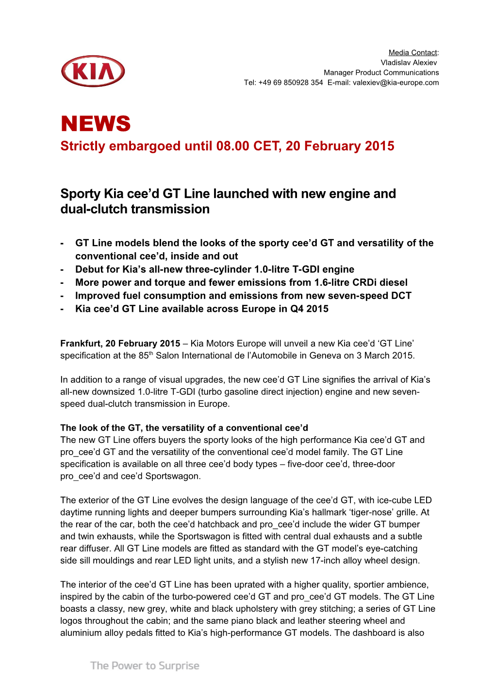 Sporty Kia Cee D GT Line Launched with New Engine and Dual-Clutch Transmission