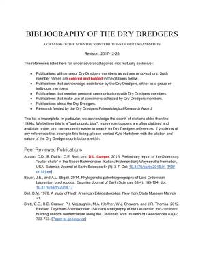 Bibliography of the Dry Dredgers