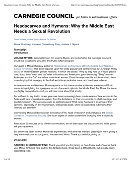 Headscarves and Hymens: Why the Middle East Needs a Sexual Revolution