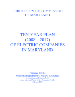 Of Electric Companies in Maryland