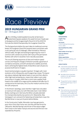 2019 HUNGARIAN GRAND PRIX 02 – 04 August 2019