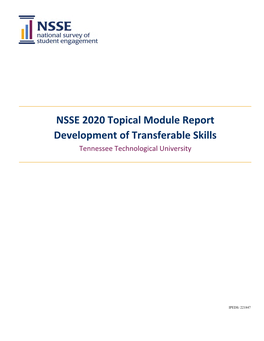 NSSE 2020 Topical Module Report Development of Transferable Skills Tennessee Technological University