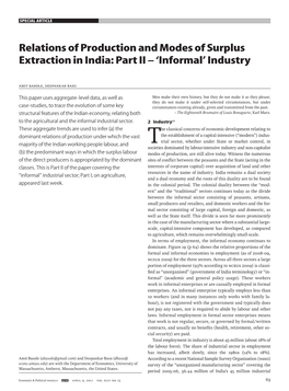 Relations of Production and Modes of Surplus Extraction in India: Part II – ‘Informal’ Industry