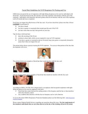 Facial Hair Guidelines for N-95 Respirator Fit-Testing and Use
