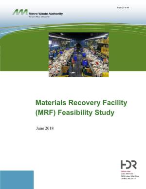 Materials Recovery Facility (MRF) Feasibility Study