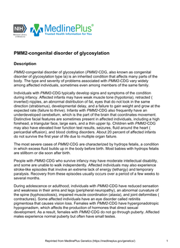 PMM2-Congenital Disorder of Glycosylation