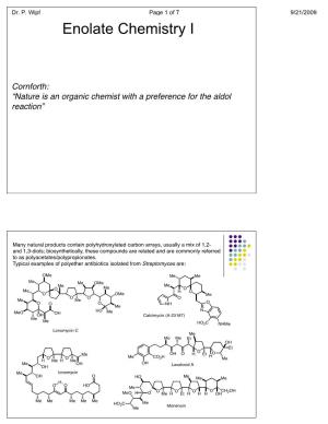 Enolate Chemistry I