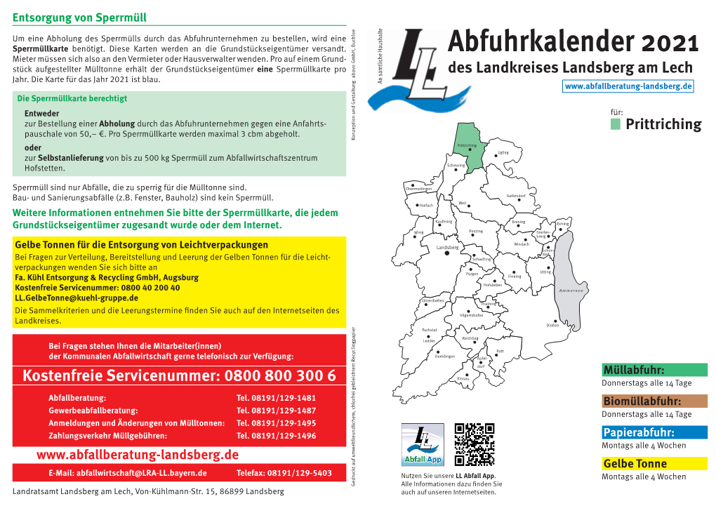 Abfuhrkalender Für Prittriching Für Das Jahr 2021