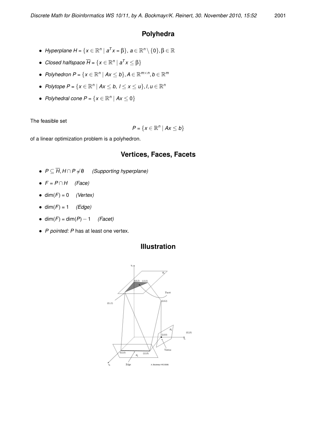 Polyhedra Vertices, Faces, Facets Illustration