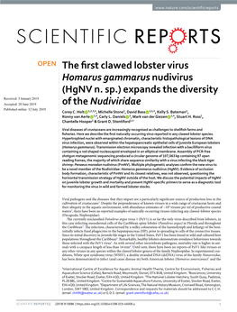 The First Clawed Lobster Virus Homarus Gammarus Nudivirus