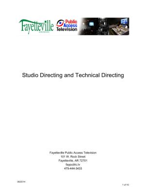 Studio Directing and Technical Directing