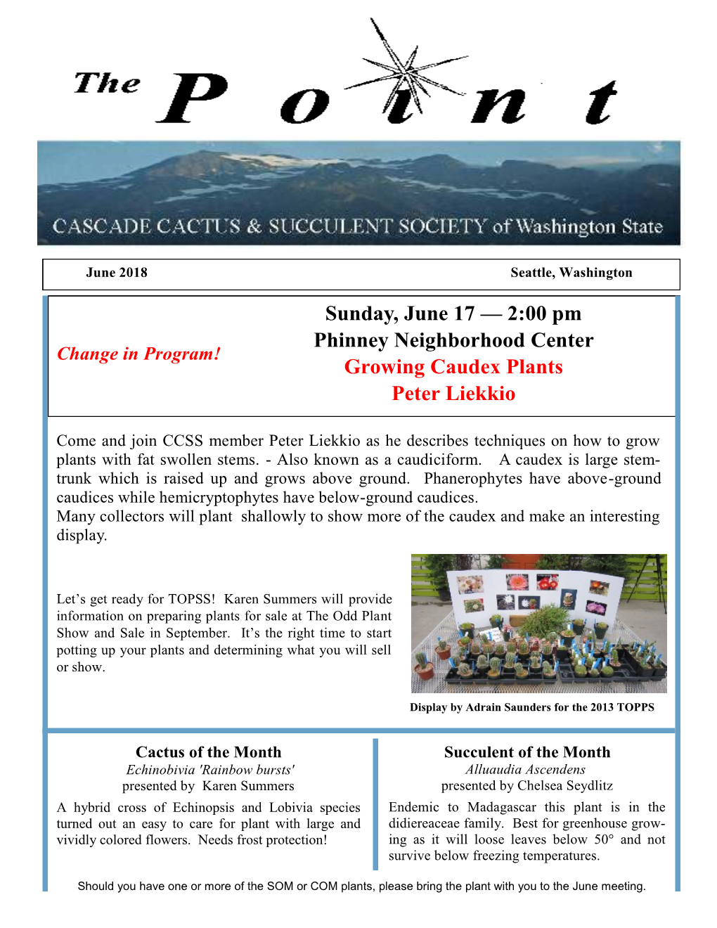 Sunday, June 17 — 2:00 Pm Phinney Neighborhood Center Growing