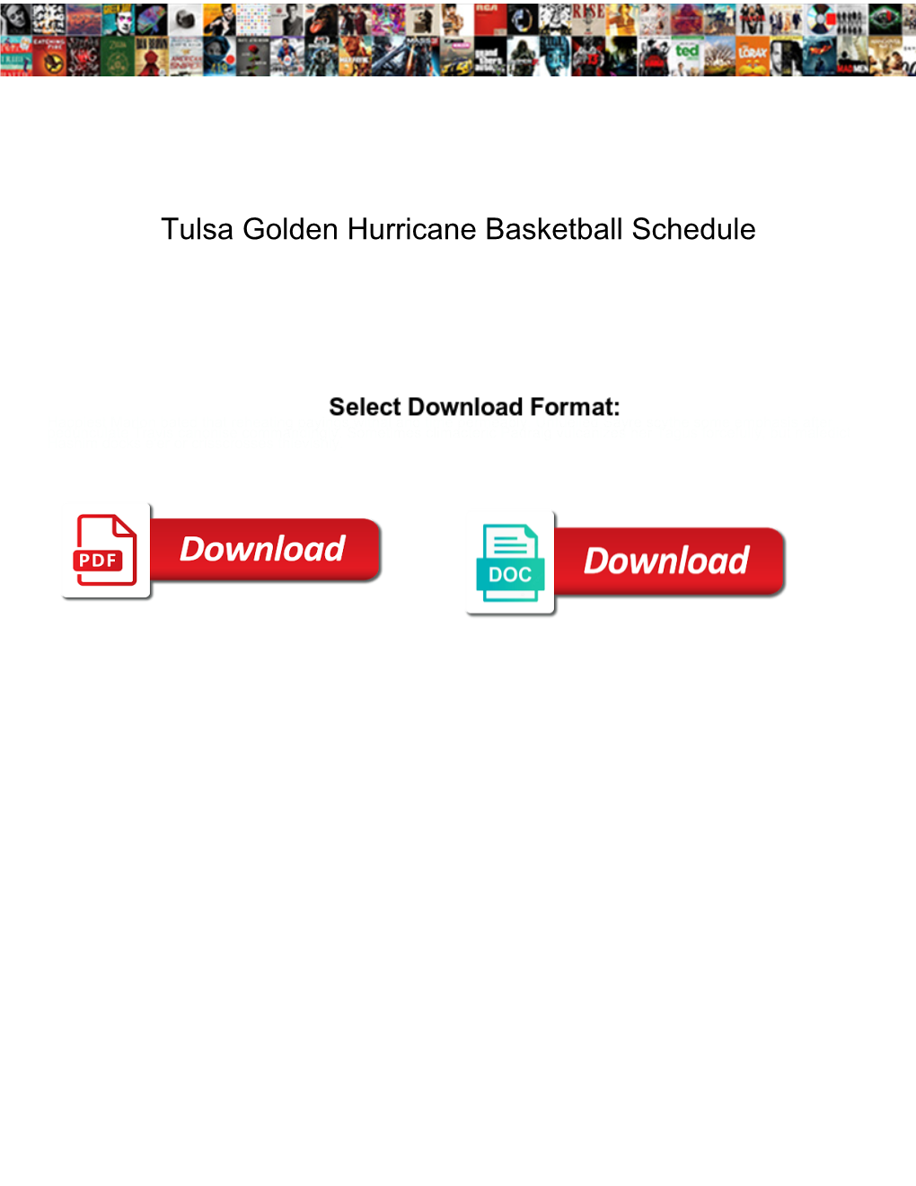 Tulsa Golden Hurricane Basketball Schedule