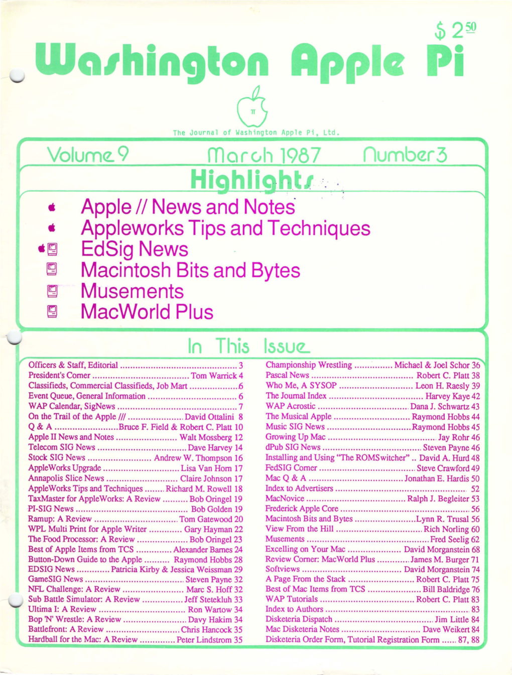 Washington Apple Pi Journal, March 1987