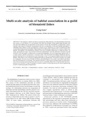 Multi-Scale Analysis of Habitat Association in a Guild of Blennioid Fishes