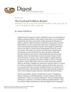 The Food and Folklore Reader Edited by Lucy M