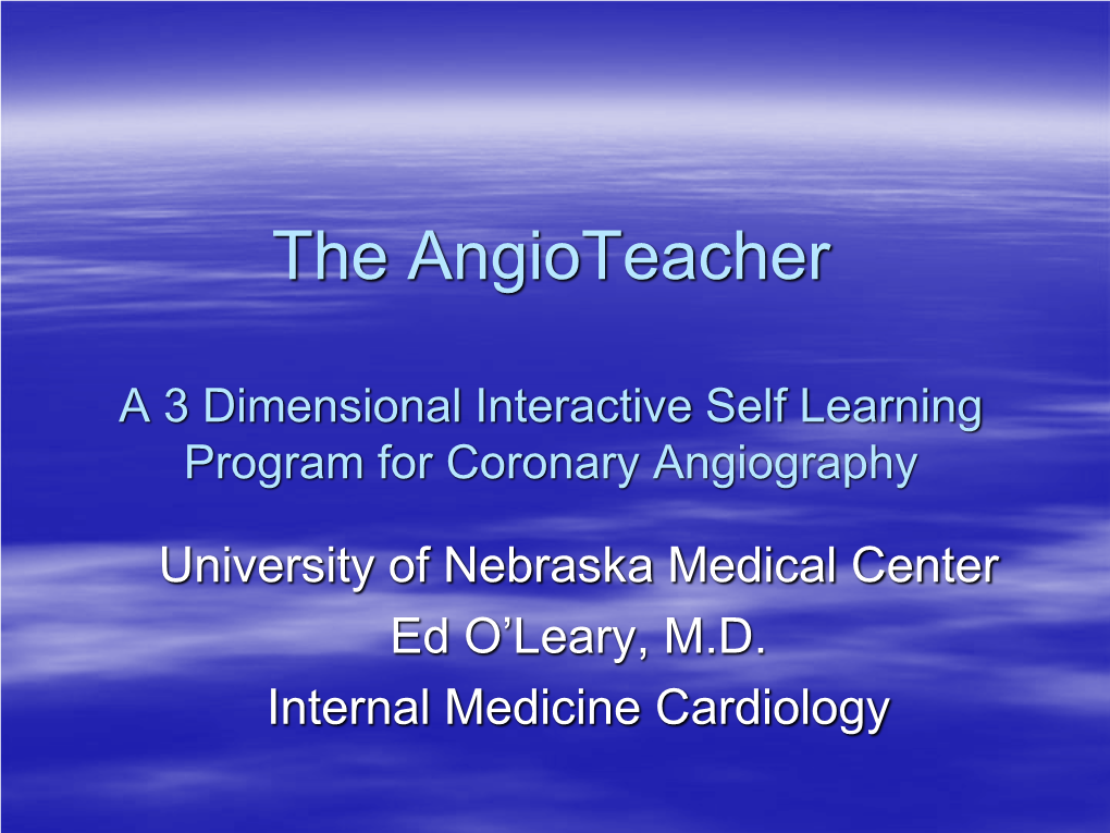 Coronary Angiography Training Simulator