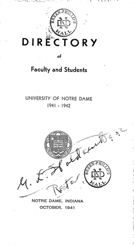 Notre Dame Directory, 1941