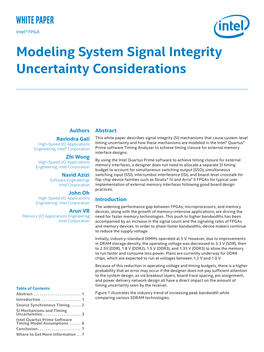 Modeling System Signal Integrity Uncertainty Considerations