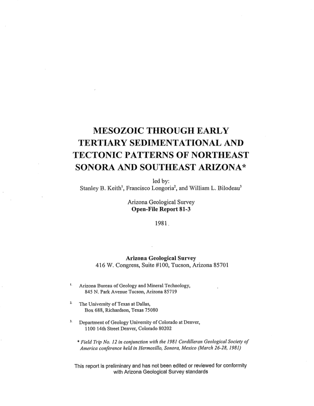 Mesozoic Through Early Tertiary Sedimentological and Tectonic