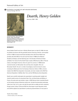 Dearth, Henry Golden American, 1864 - 1918