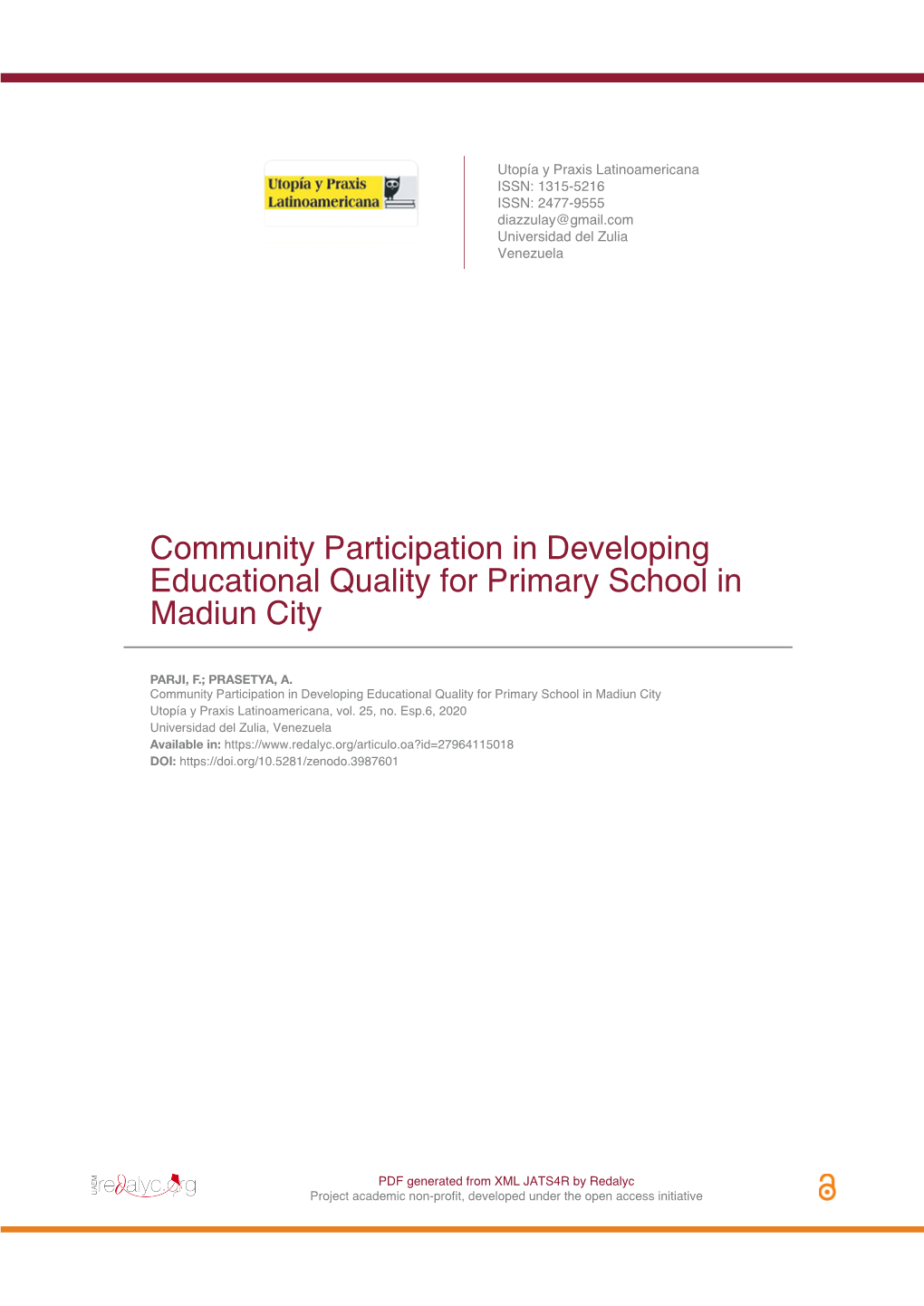 Community Participation in Developing Educational Quality for Primary School in Madiun City