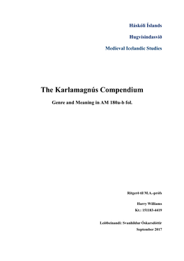 The Karlamagnús Compendium
