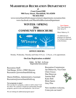 Winter / Spring 2016 Community Brochure