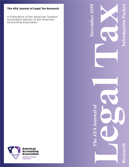 The ATA Journal of Legal Tax Research Journal