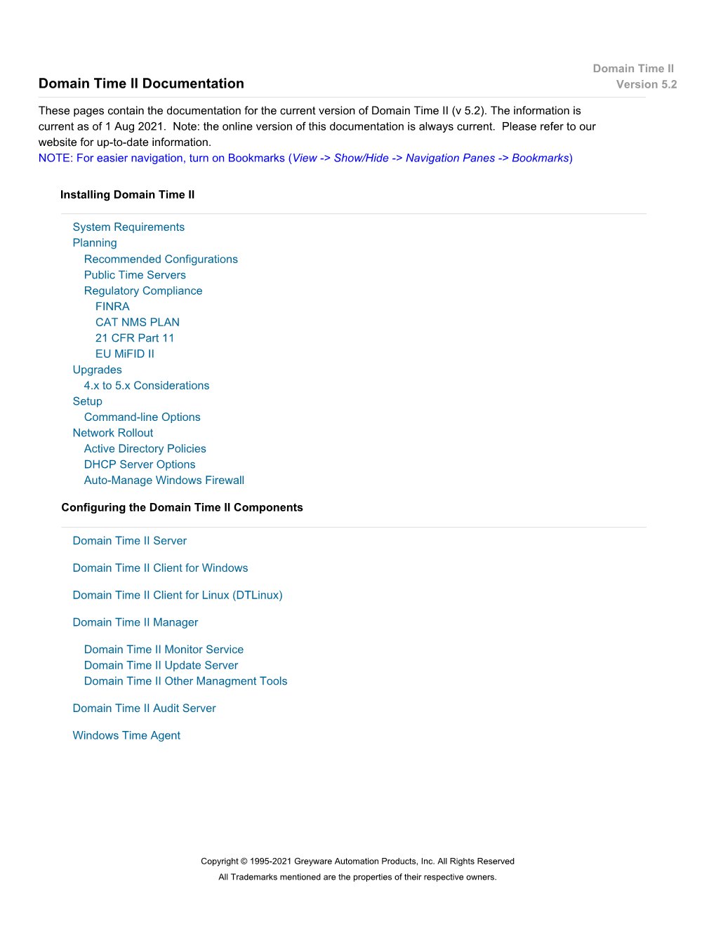 Domain Time II Configuration Settings Using the Utilities About Settings (.Reg) Files on This Page