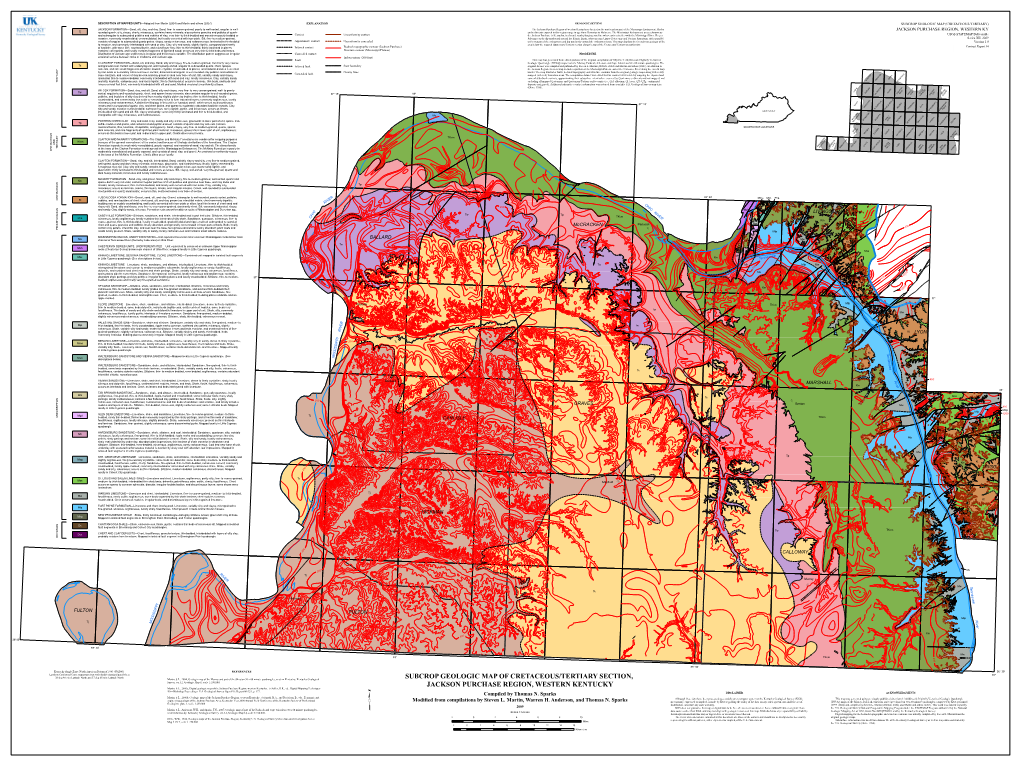 Subcrop Geologic Map of Cretaceous/Tertiary Section, Jackson Purchase Region, Western Kentucky